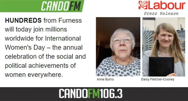 Furness will today join millions worldwide for International Women’s Day