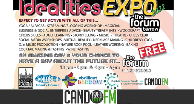 Idealities EXPO – 12pm-3pm & 4pm – 6pm at The Forum theatre Barrow on March 30th
