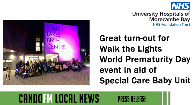 Great turn-out for Walk the Lights World Prematurity Day event in aid of Special Care Baby Unit
