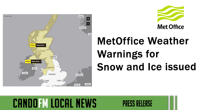 MetOffice Weather Warnings for Snow and Ice issued