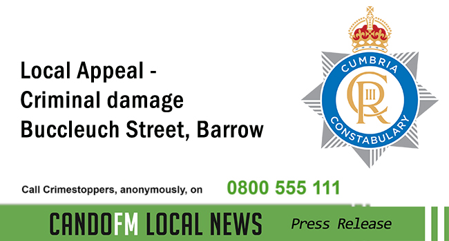 Local Appeal – Criminal damage Buccleuch Street, Barrow
