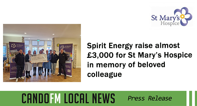 Spirit Energy raise almost £3,000 for St Mary’s Hospice in memory of beloved colleague
