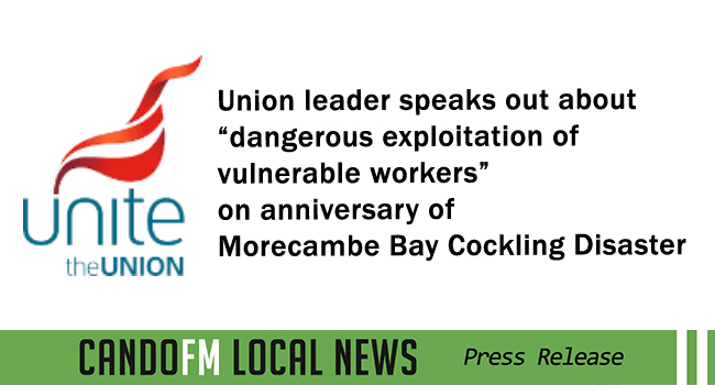 Union leader speaks out about “dangerous exploitation of vulnerable workers” on anniversary of Morecambe Bay Cockling Disaster