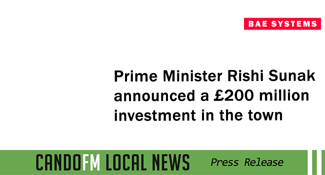 Prime Minister Rishi Sunak announced a £200 million investment in the town