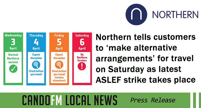 Northern tells customers to ‘make alternative arrangements’ for travel on Saturday as latest ASLEF strike takes place