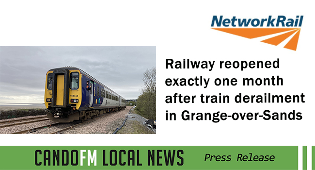 Railway reopened exactly one month after train derailment in Grange-over-Sands