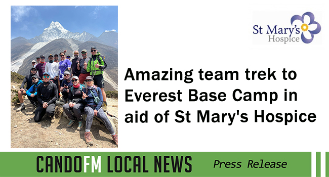 Amazing team trek to Everest Base Camp in aid of St Mary’s Hospice