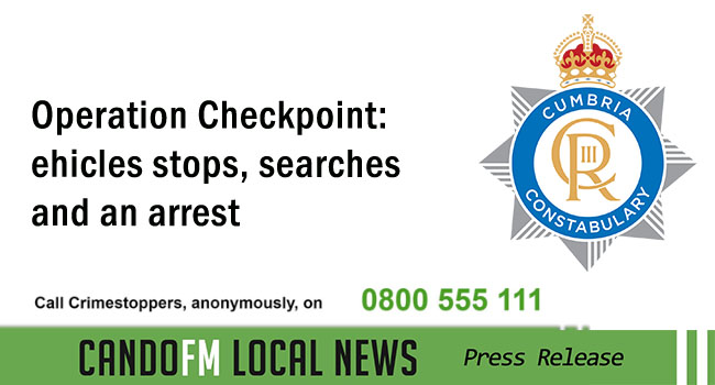 Operation Checkpoint: Vehicles stops, searches and an arrest