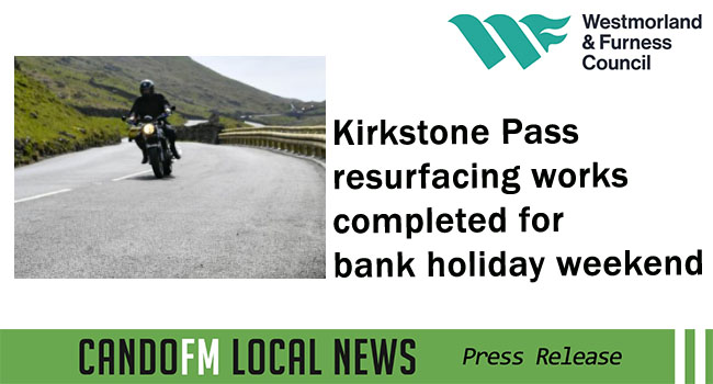 Kirkstone Pass resurfacing works completed for bank holiday weekend