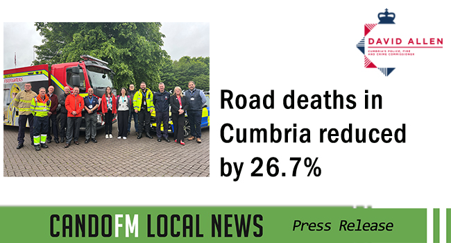 Road deaths in Cumbria reduced by 26.7%