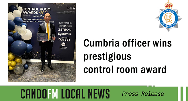 Cumbria officer wins prestigious control room award