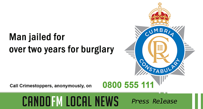 Man jailed for over two years for burglary