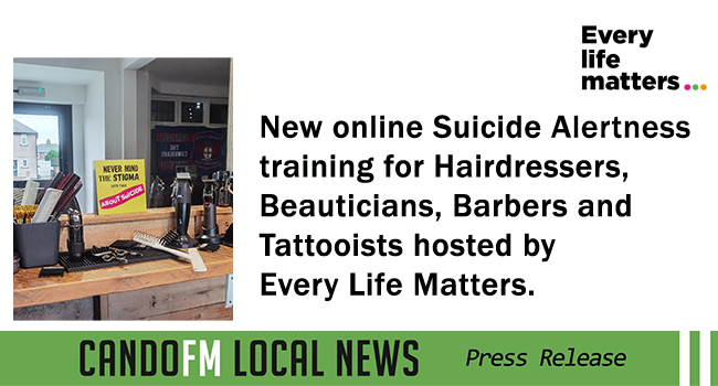 New online Suicide Alertness training for Hairdressers, Beauticians, Barbers and Tattooists hosted by Every Life Matters.