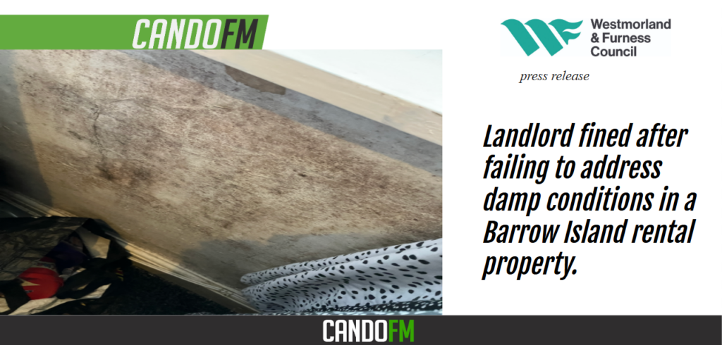 Landlord fined after failing to address damp conditions in a Barrow Island rental property